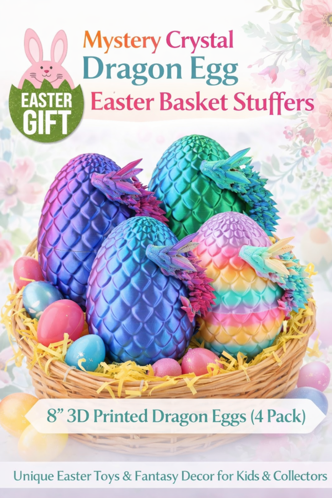 3D printed dragon eggs colorful crystal dragon toy unique Easter basket stuffer viral gift
