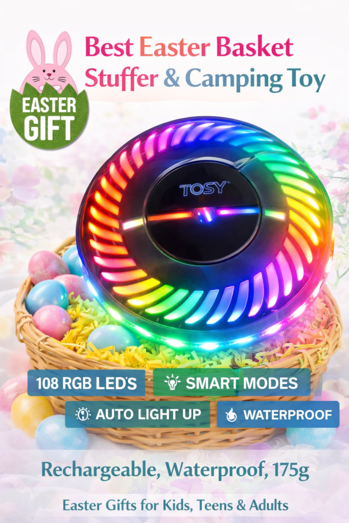 LED flying disc frisbee light up outdoor toy for kids and teens Easter gift idea