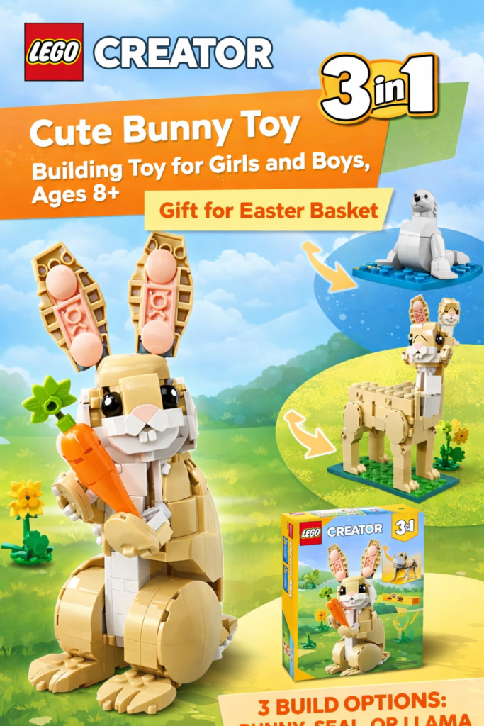 LEGO Creator 3 in 1 bunny toy building set Easter gift for kids ages 8 plus